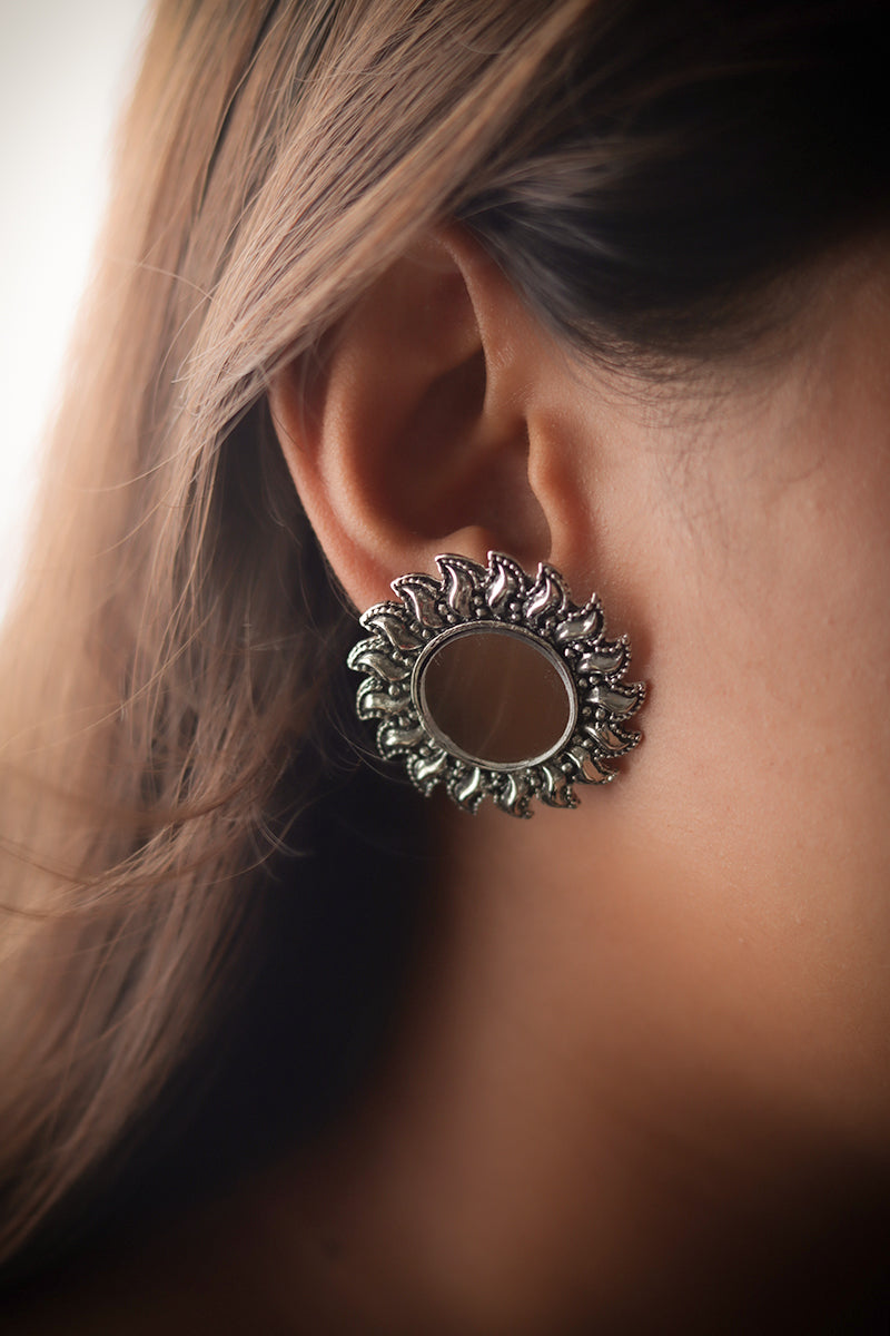 Buy Vembley Stylish Golden Oxidized Round Shaped Antique Earrings For Women  and Girls for Women Online in India