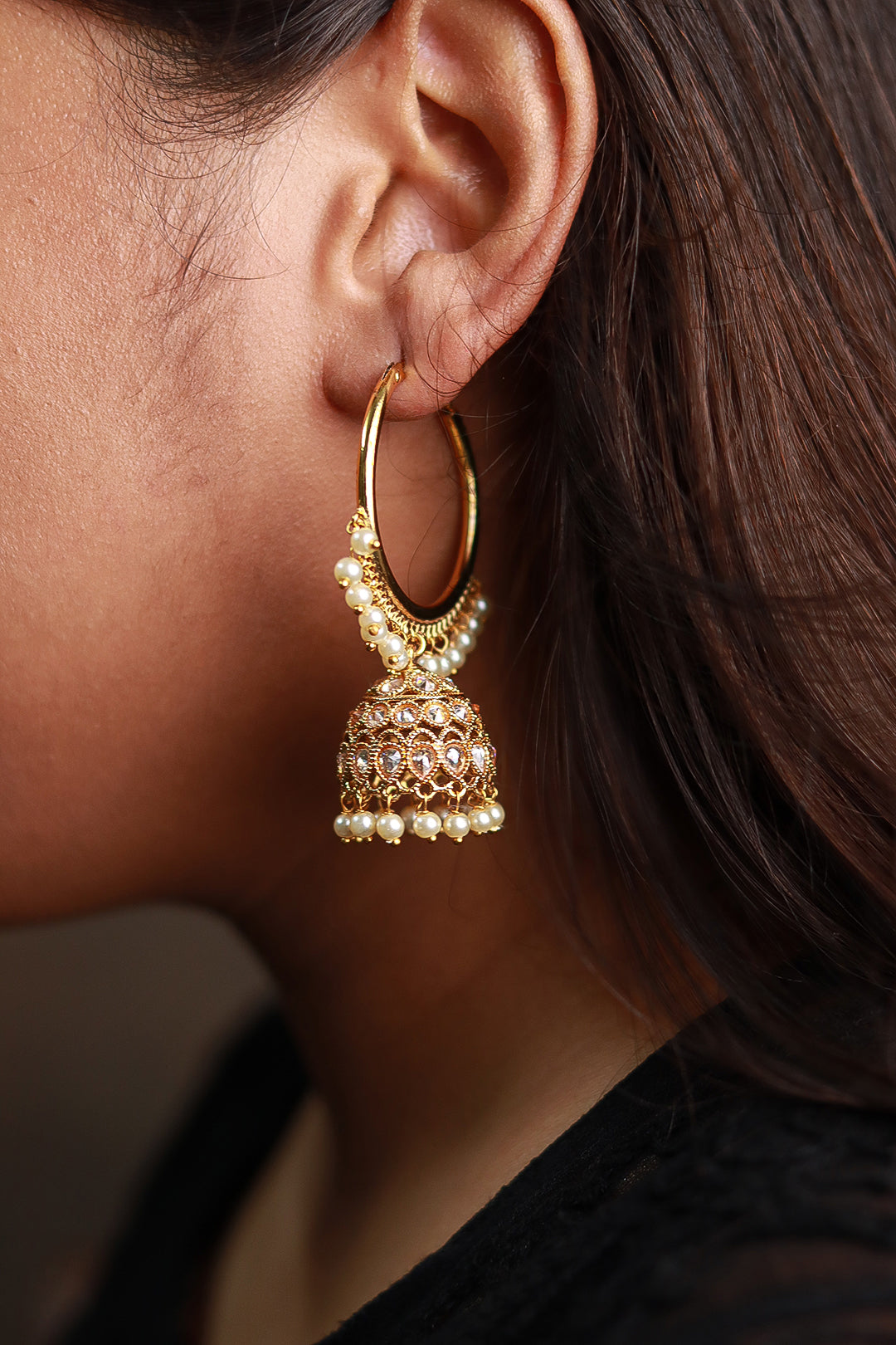 Jhumka earrings - 22K Gold Indian Jewelry in USA