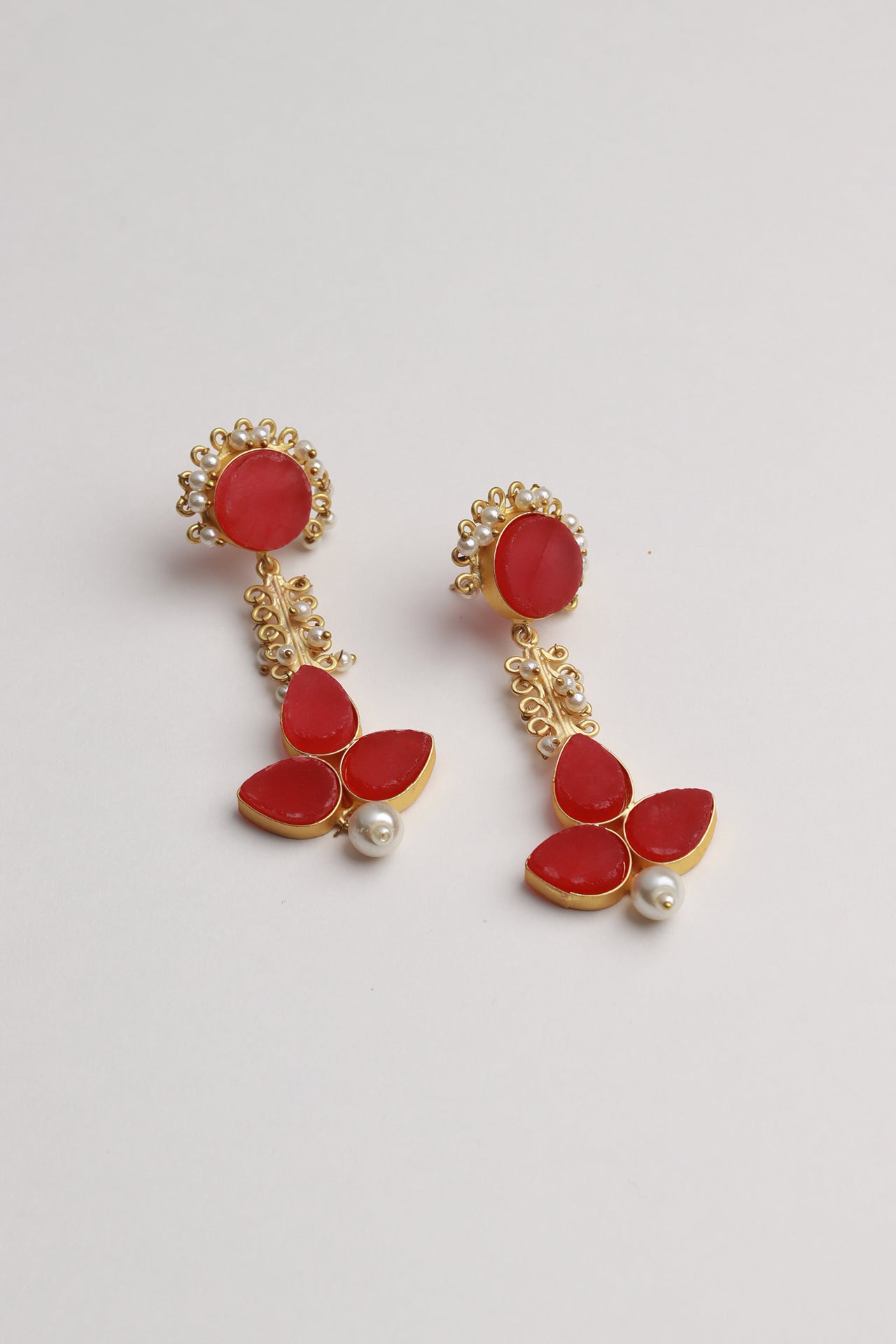 Red deals druzy earrings